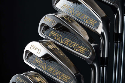Fabre F1 Irons showcased with sleek design and precision engineering for optimal golf performance.